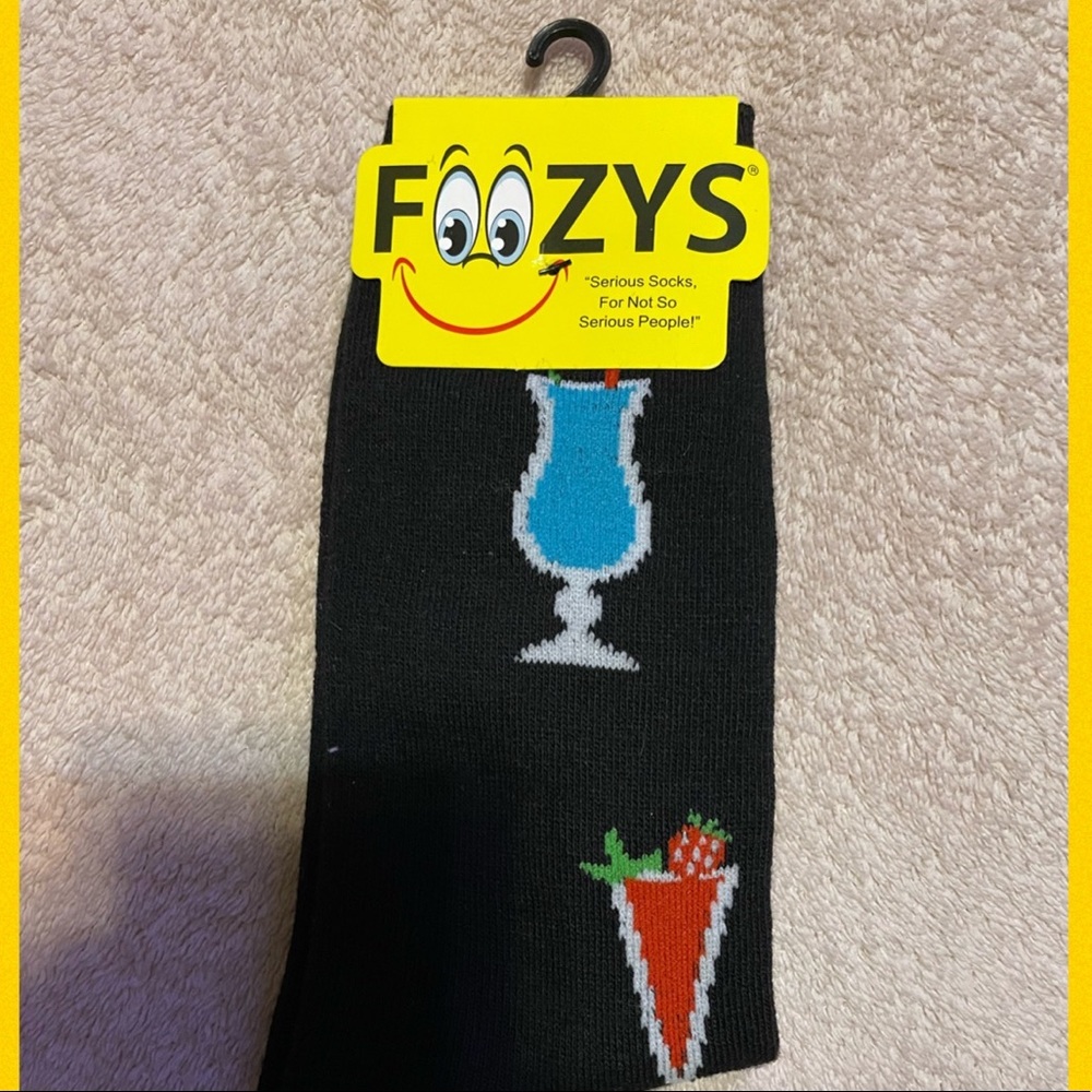 Foozy’s Women’s Collection. Black Daiquiri crew socks.
